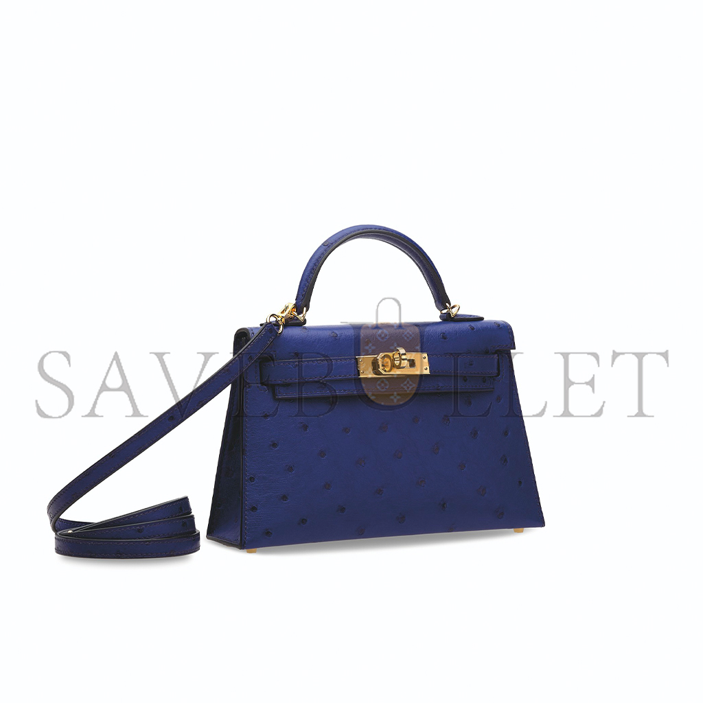 H**mes master ostrich mini kelly 20 ii with gold hardware (19*12*5.5cm)